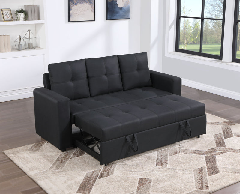 Aiden - Linen Fabric Sleeper Sofa With Tufting