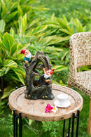 Decorative Woodland Gnome Water Fountain With LED Light - Brown