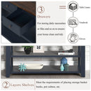 49'' Rectangular Solid 3 Drawer 2 Shelf Console Table - Blue