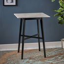 Modern Bar Height Dining Table, Rubberwood Legs And Laminate Table Top