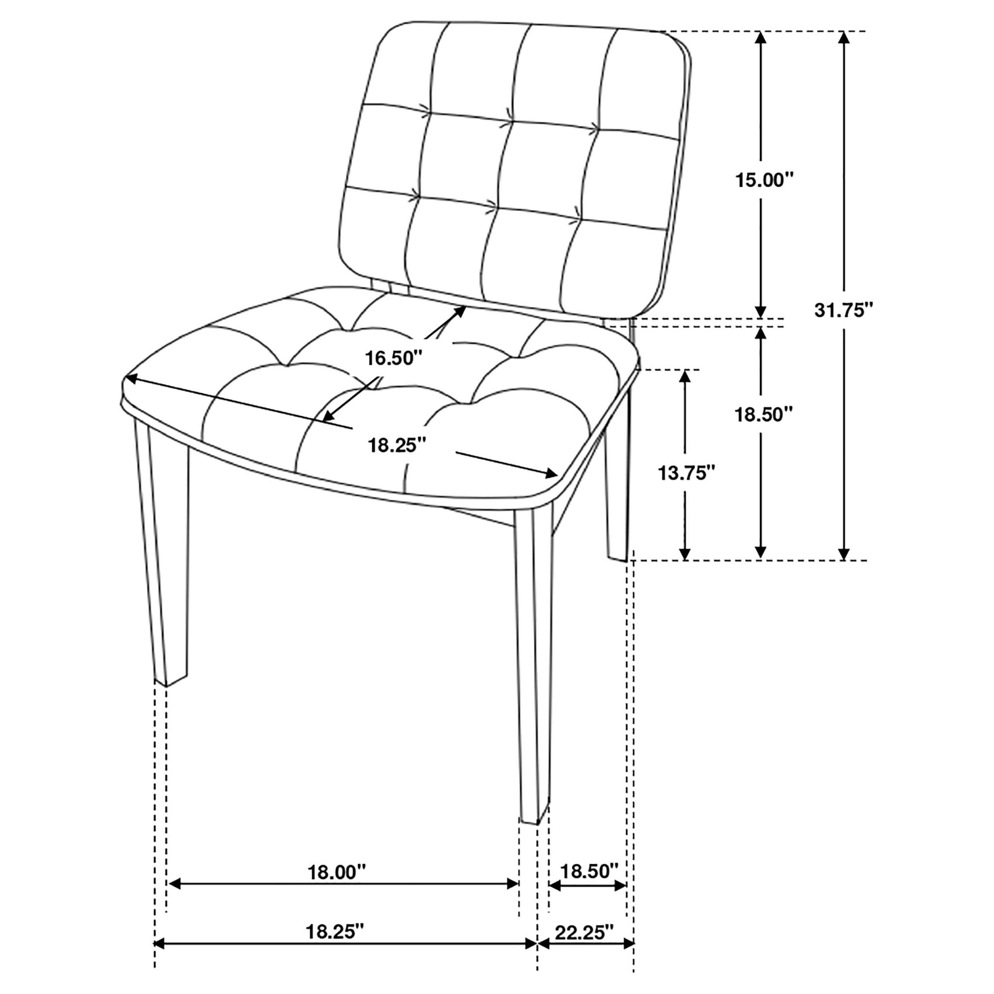 Redbridge Upholstered Dining Side Chair Walnut (Set of 2) - Atlantic Fine Furniture Melbourne FL