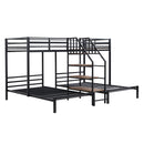Metal Bunk Bed With Storage Shelves Staircase