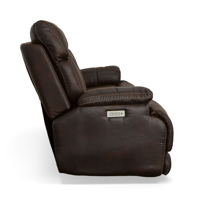 Clive - Power Reclining Sofa with Power Headrests & Lumbar - Dark Brown