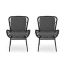 Outdoor Wicker Club Chair With Cushions (Set of 2)