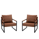 Classic Leather And Metal Frame Sofa, Ergonomically Designed, A Perfect Blend Of Modern And Industrial Styles