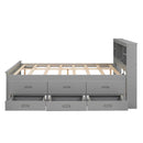 Platform Bed With Storage Headboard, USB, Trundle And 3 Drawers