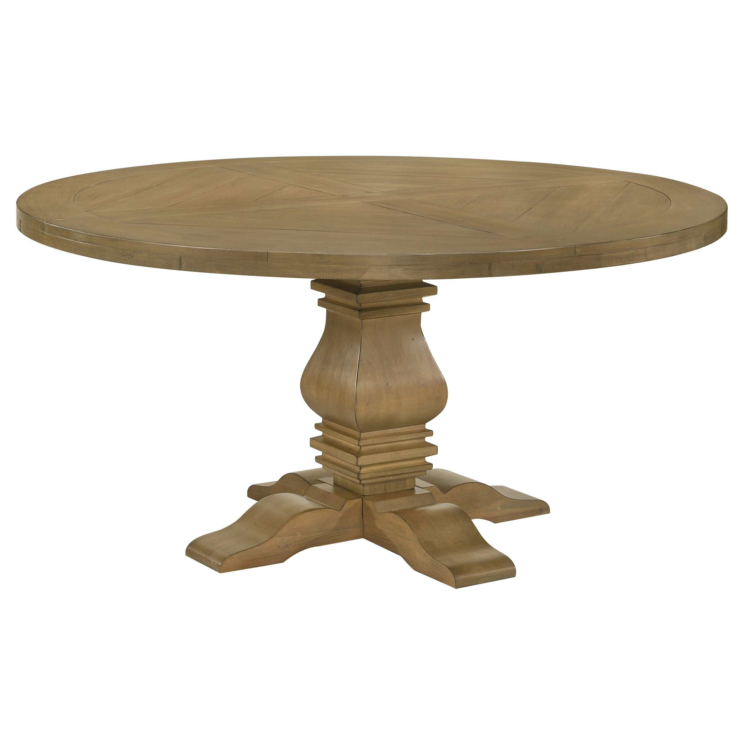 Florence Round 60-inch Wood Dining Table Rustic Honey — view 1
