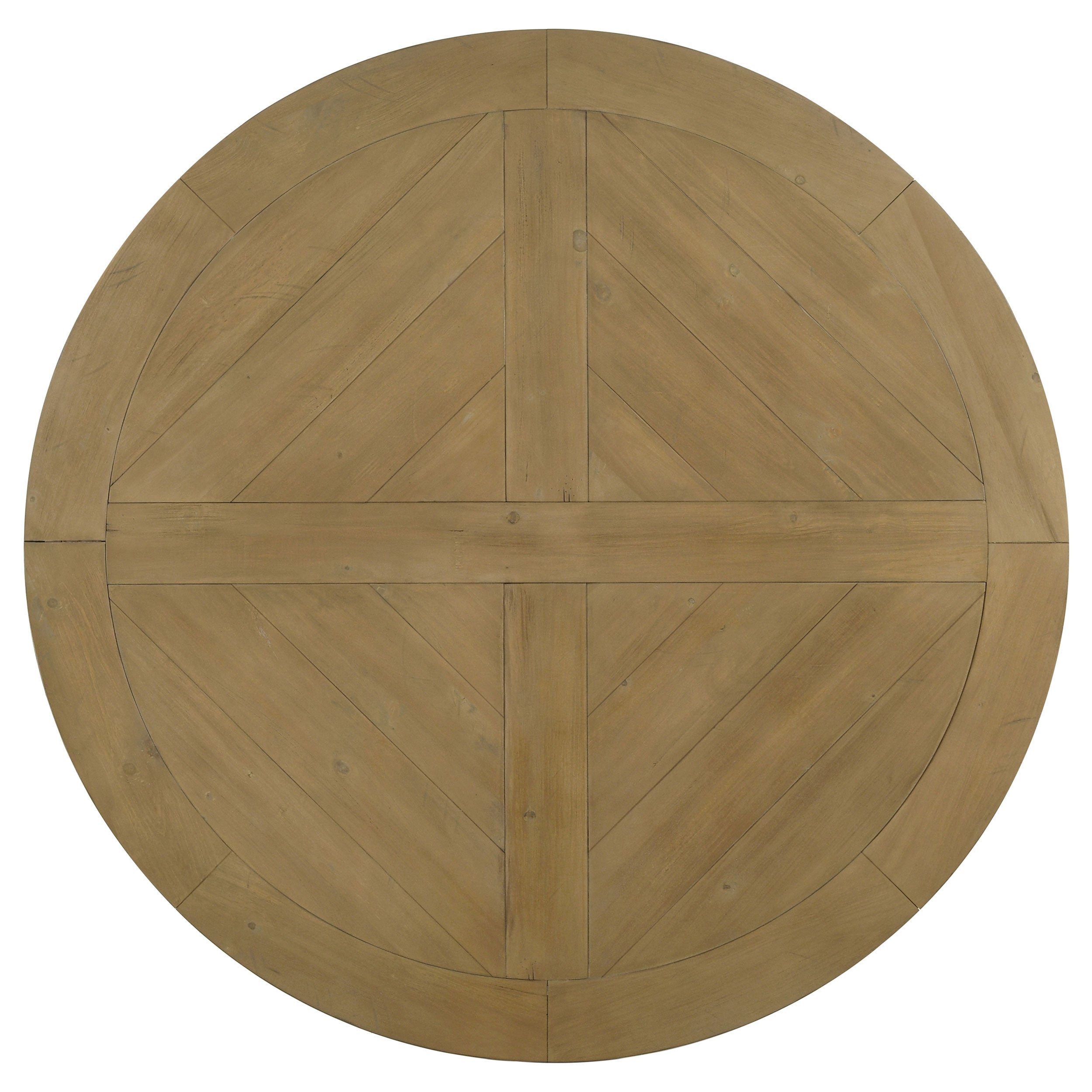 Florence Round 60-inch Wood Dining Table Rustic Honey — view 6