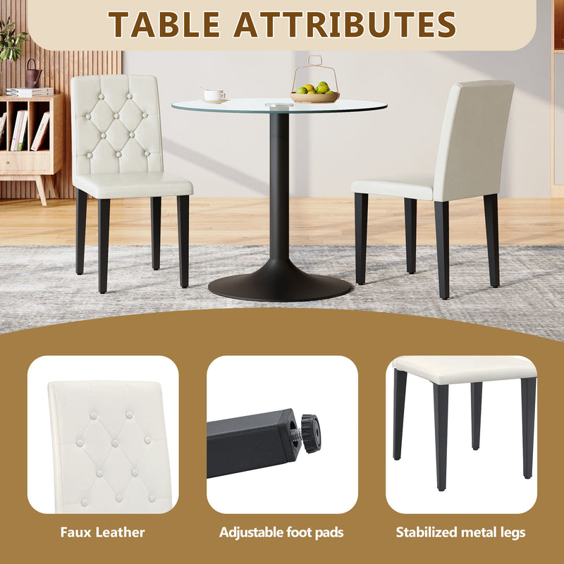 Dining Chairs With Ergonomic Buckle Backrest For Family Dining Rooms