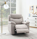 Chriki Light Gray Polished Microfiber Power Motion Recliner with Lift, Heating & Massage Chair
