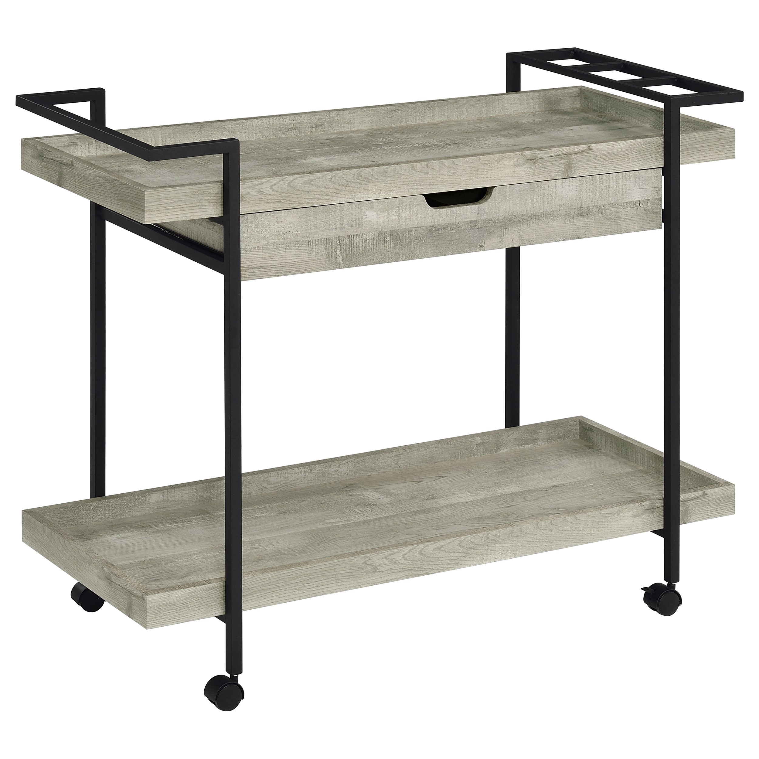 Ventura 1-drawer Engineered Wood Bar Cart Grey Driftwood — view 1