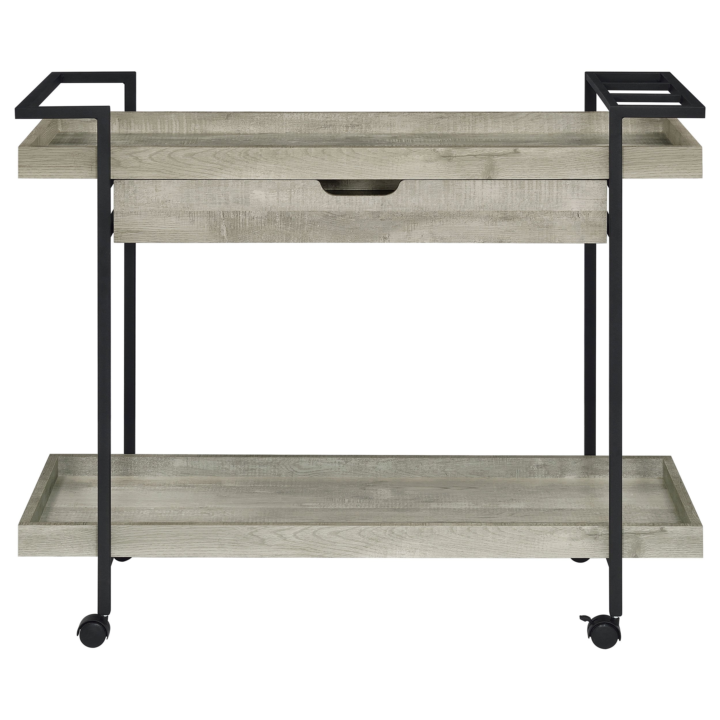 Ventura 1-drawer Engineered Wood Bar Cart Grey Driftwood — view 4