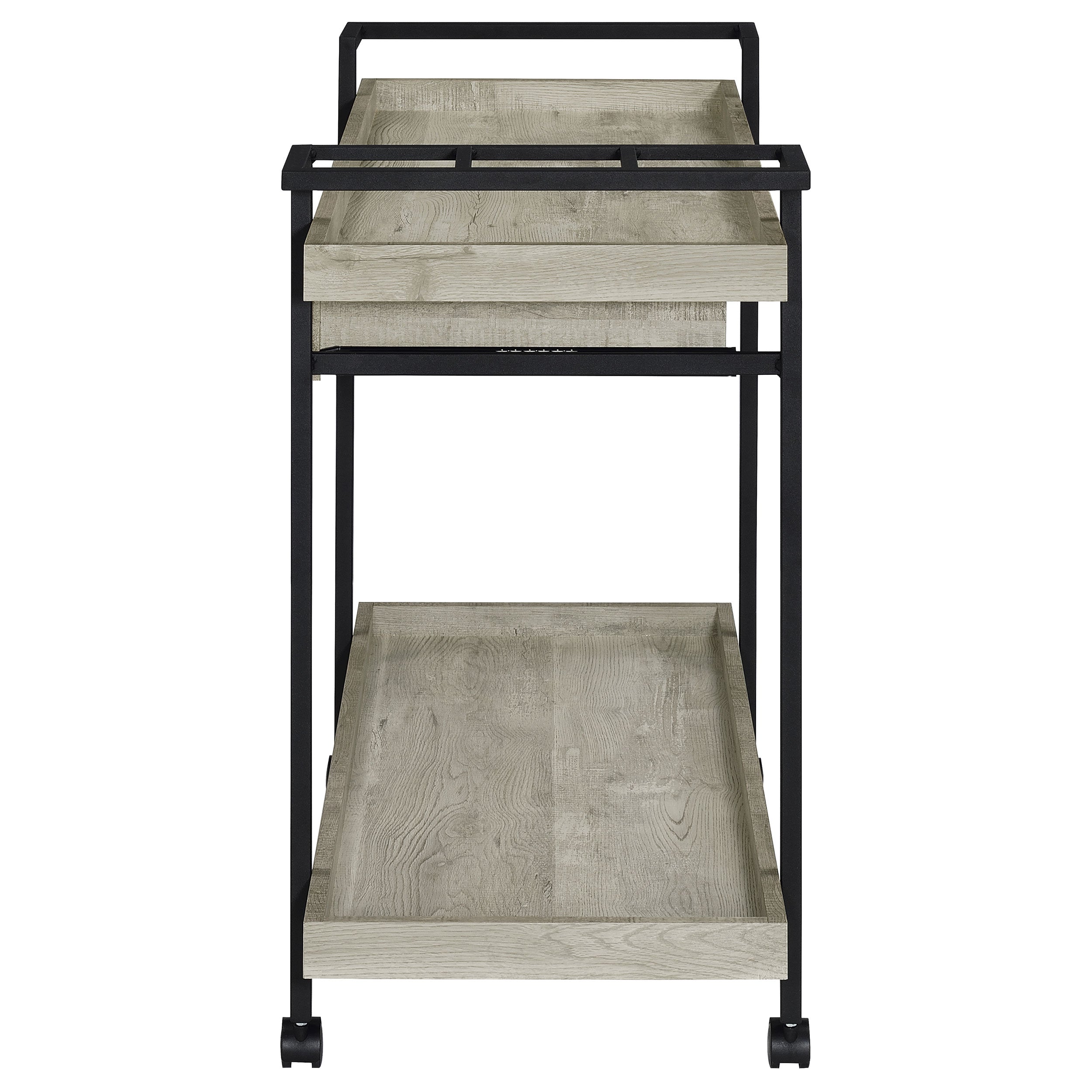 Ventura 1-drawer Engineered Wood Bar Cart Grey Driftwood — view 5