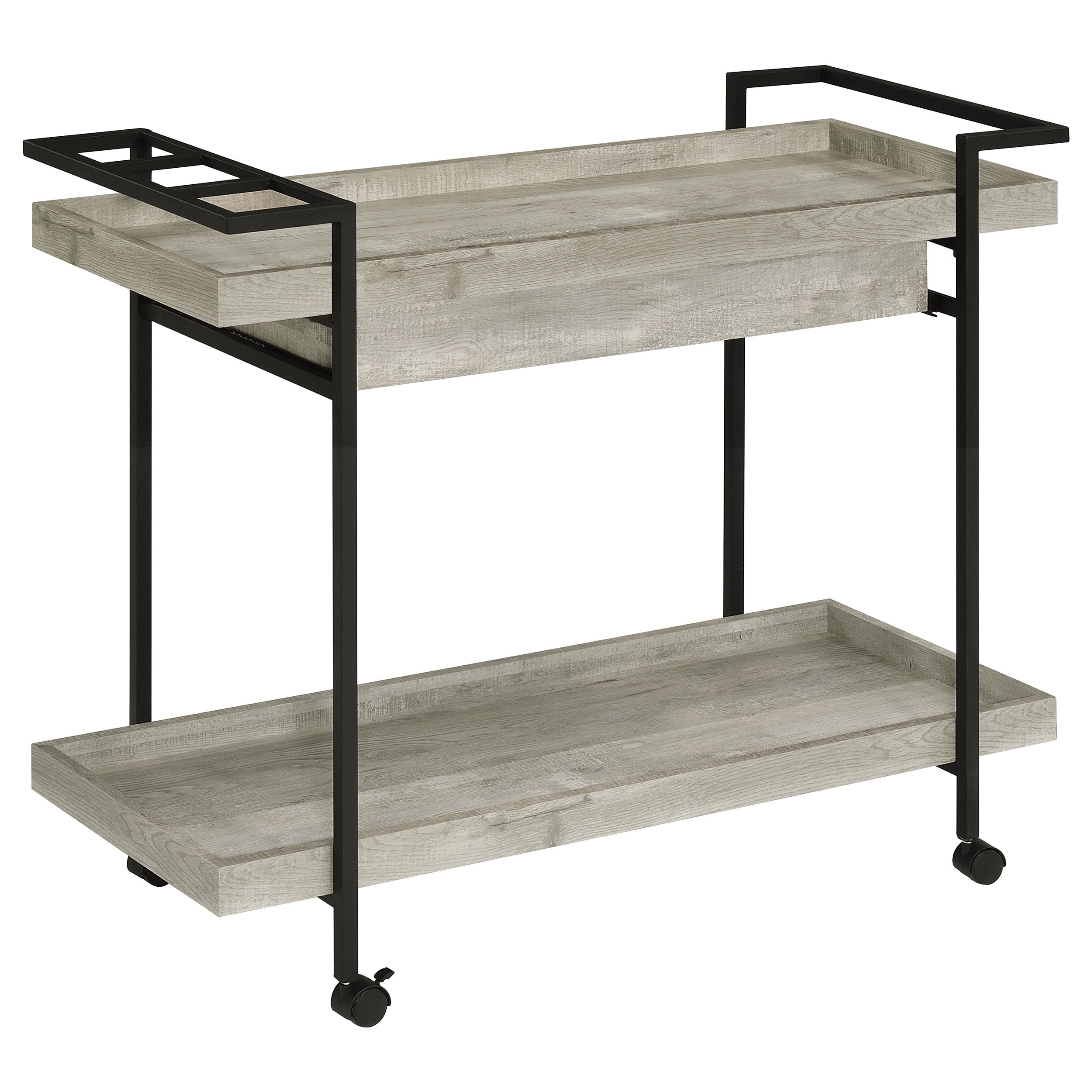 Ventura 1-drawer Engineered Wood Bar Cart Grey Driftwood — view 6