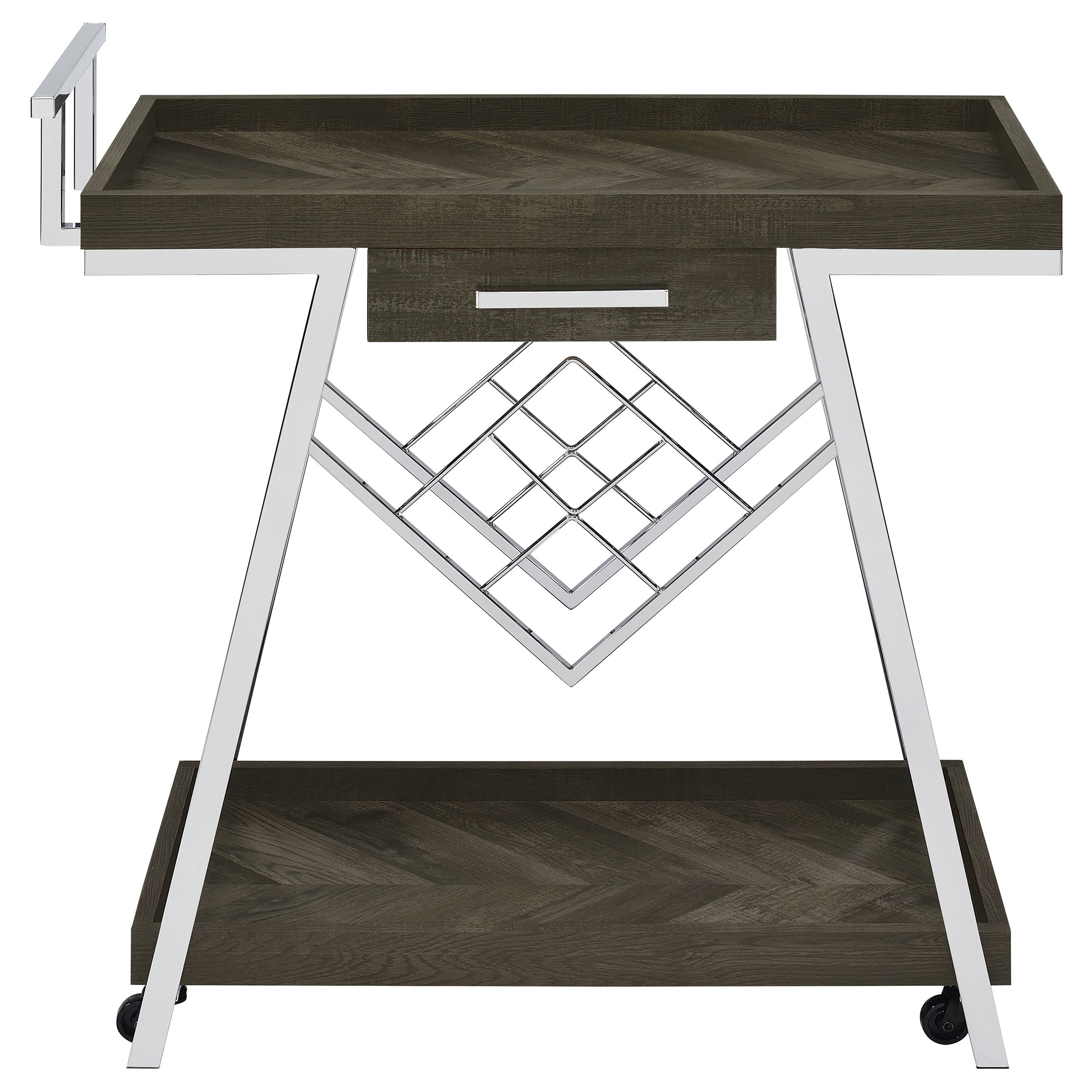 Kinney 1-drawer Engineered Wood Bar Cart Rustic Grey — view 4