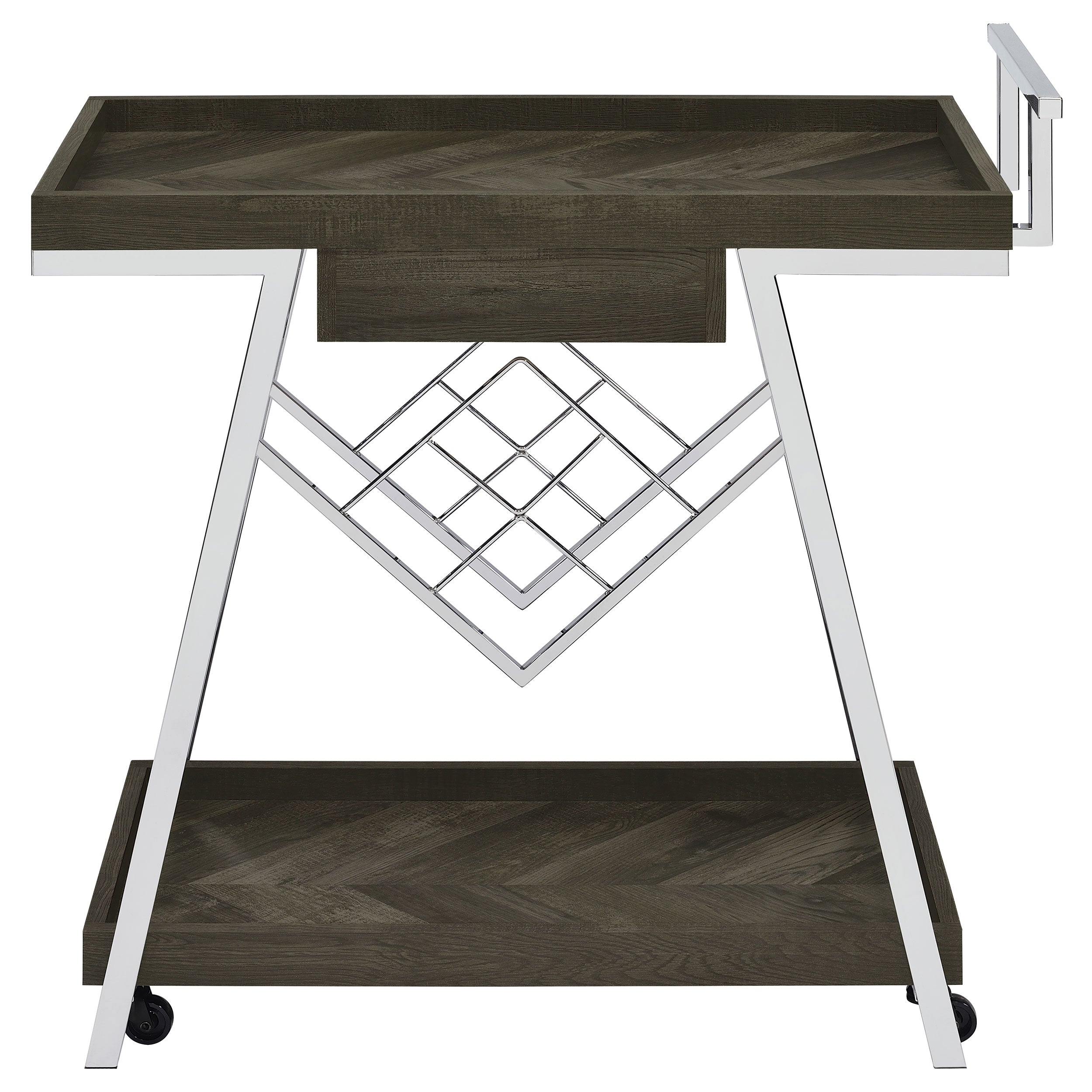 Kinney 1-drawer Engineered Wood Bar Cart Rustic Grey — view 7