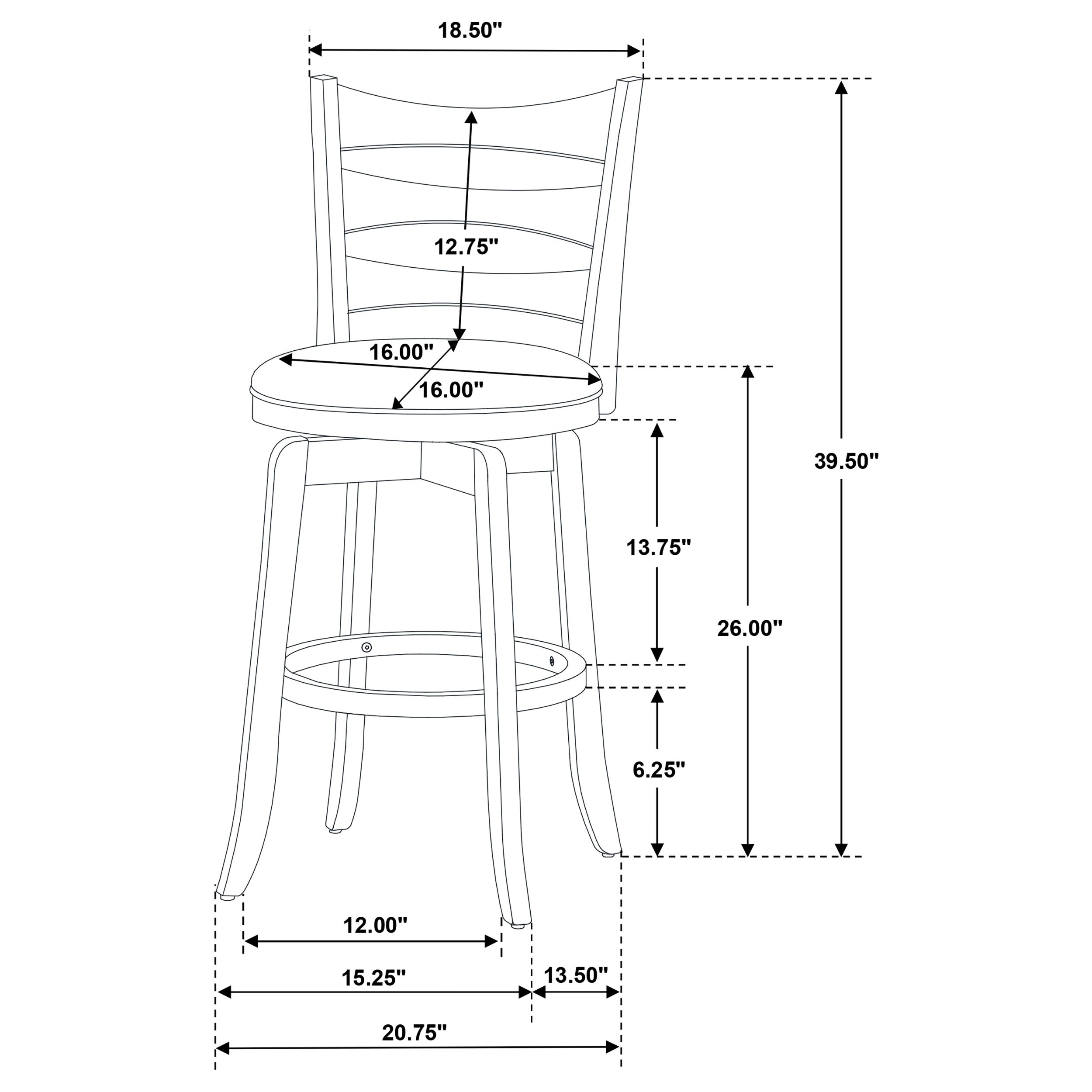 Murphy Wood Counter Height Swivel Bar Chair Dark Brown — view 12