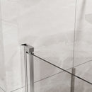 Bifold Frameless Glass Shower Door With Pivot Swing Panel, Tempered Clear Glass