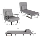3 In 1 Convertible Folding Sofa Bed With Adjustable Backrest And Pillow