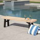 Outdoor Bench With Slat Panel Design And Acacia Wood Frame