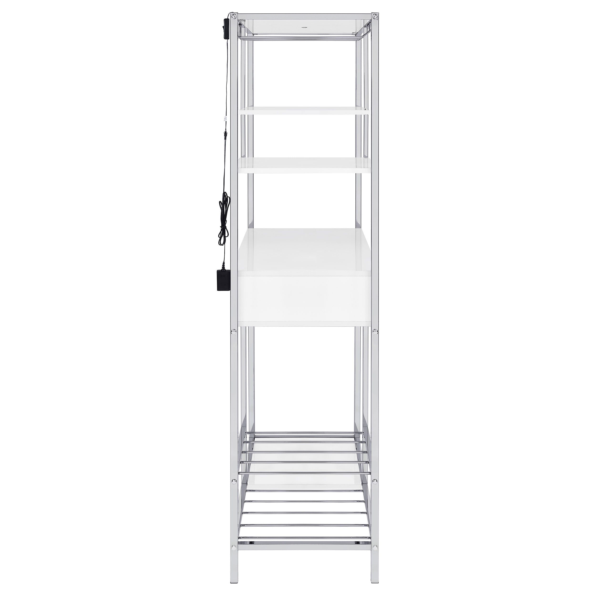 Figueroa 5-shelf LED Wine Storage Bar Cabinet White High Gloss — view 12