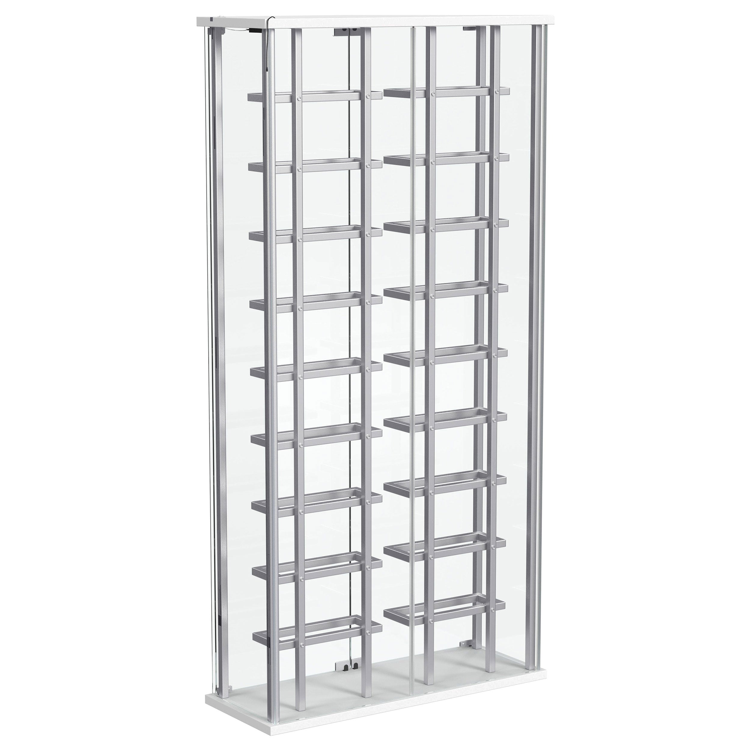 Montara Tempered Glass Wine Storage LED Curio Cabinet Chrome — view 13
