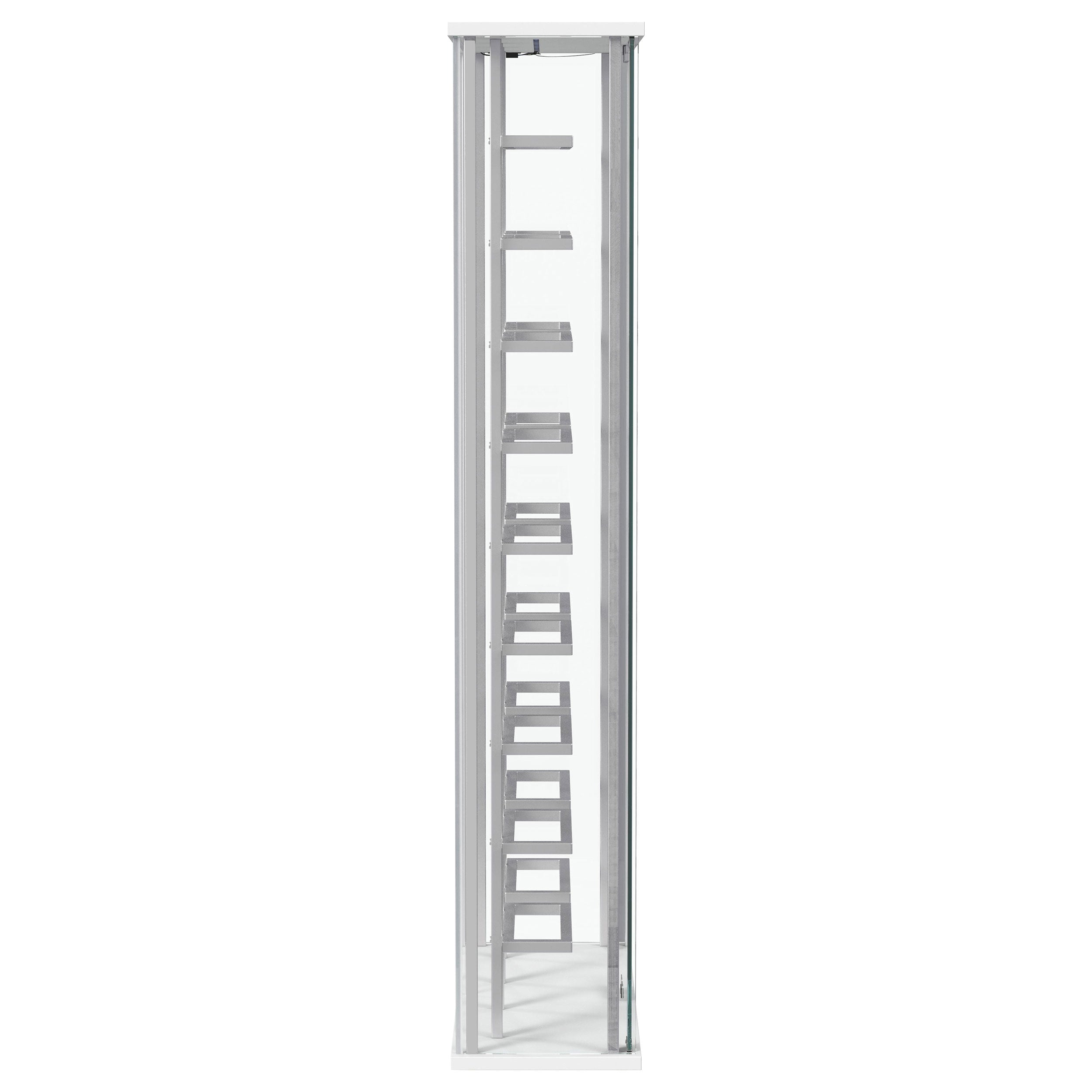 Montara Tempered Glass Wine Storage LED Curio Cabinet Chrome — view 15