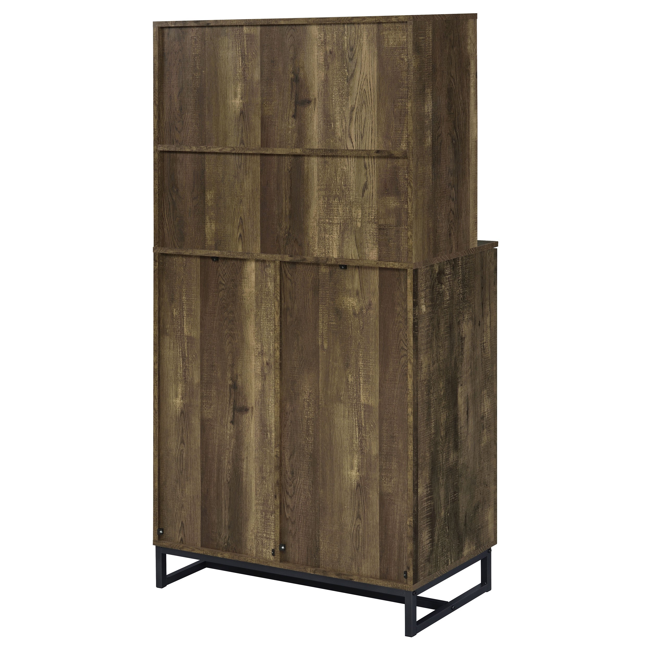 Mendoza 2-door Home Bar Cabinet Wine Storage Rustic Oak — view 8