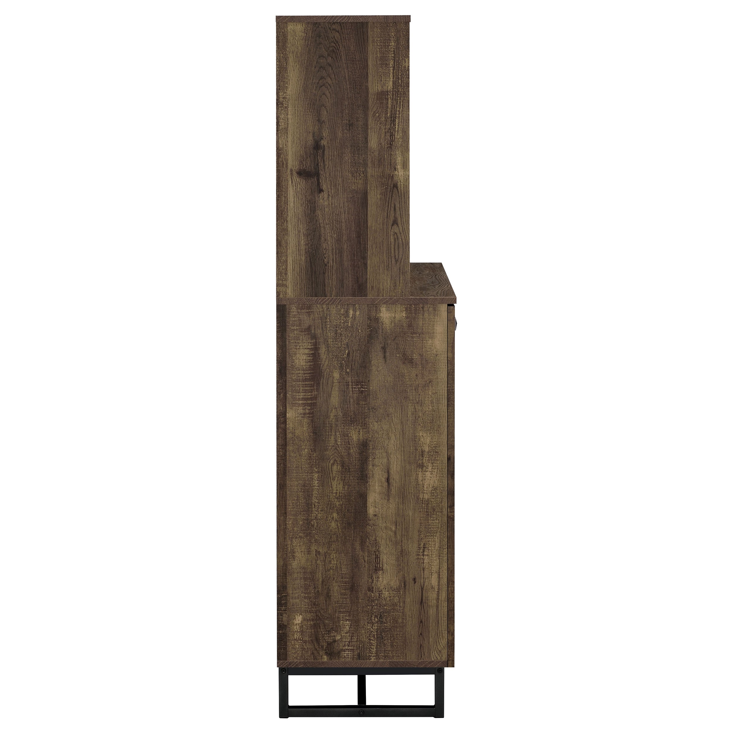 Mendoza 2-door Home Bar Cabinet Wine Storage Rustic Oak — view 9