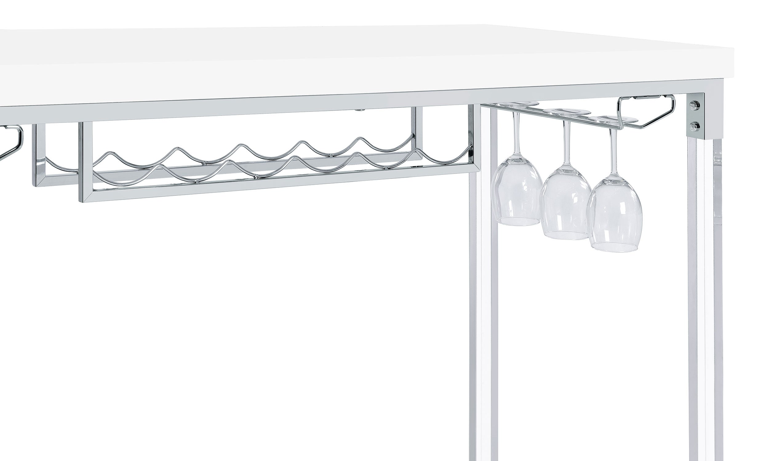 Norcrest 47-inch Acrylic Leg Bar Table White High Gloss — view 11