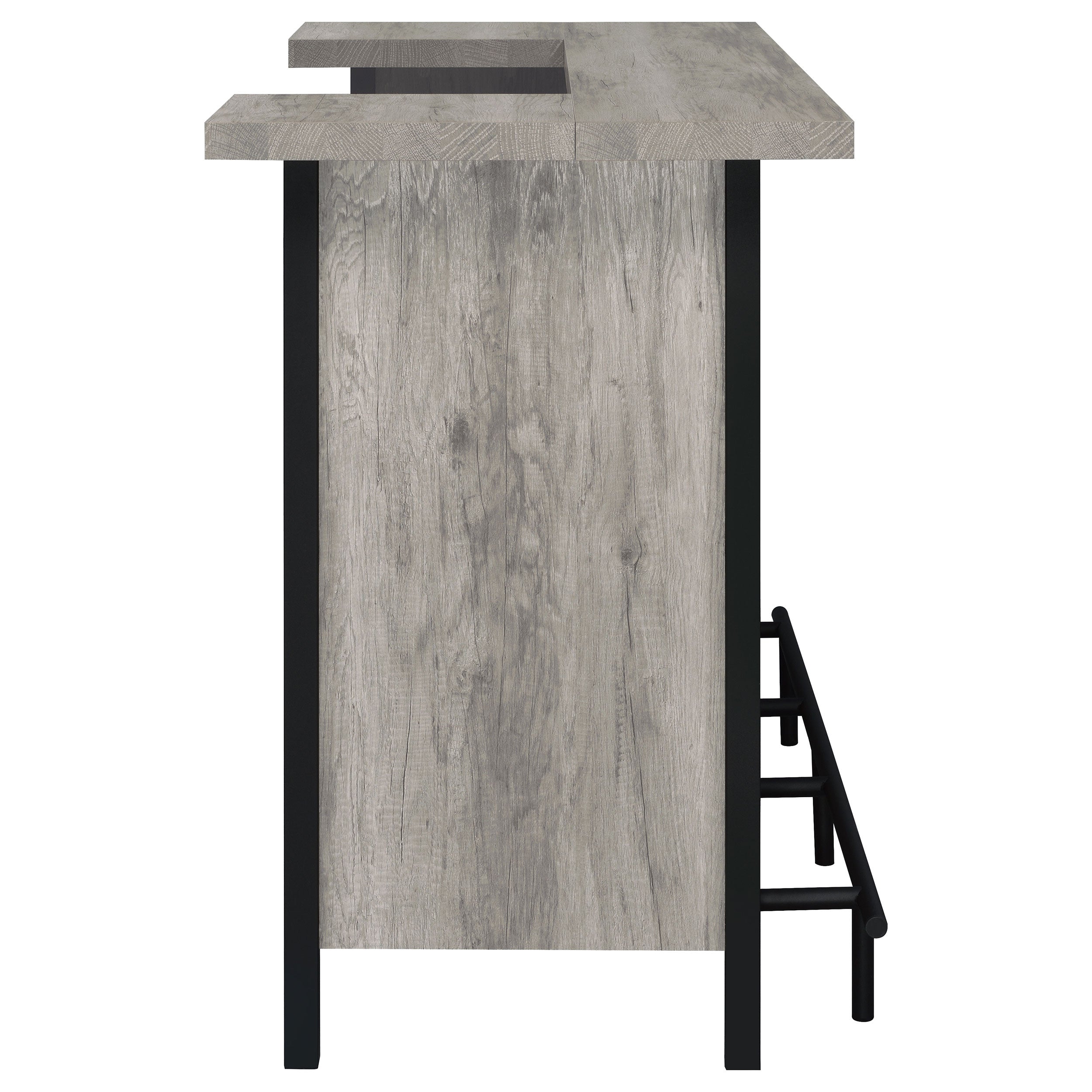 Bellemore Freestanding Home Bar Wine Cabinet Grey Driftwood — view 9