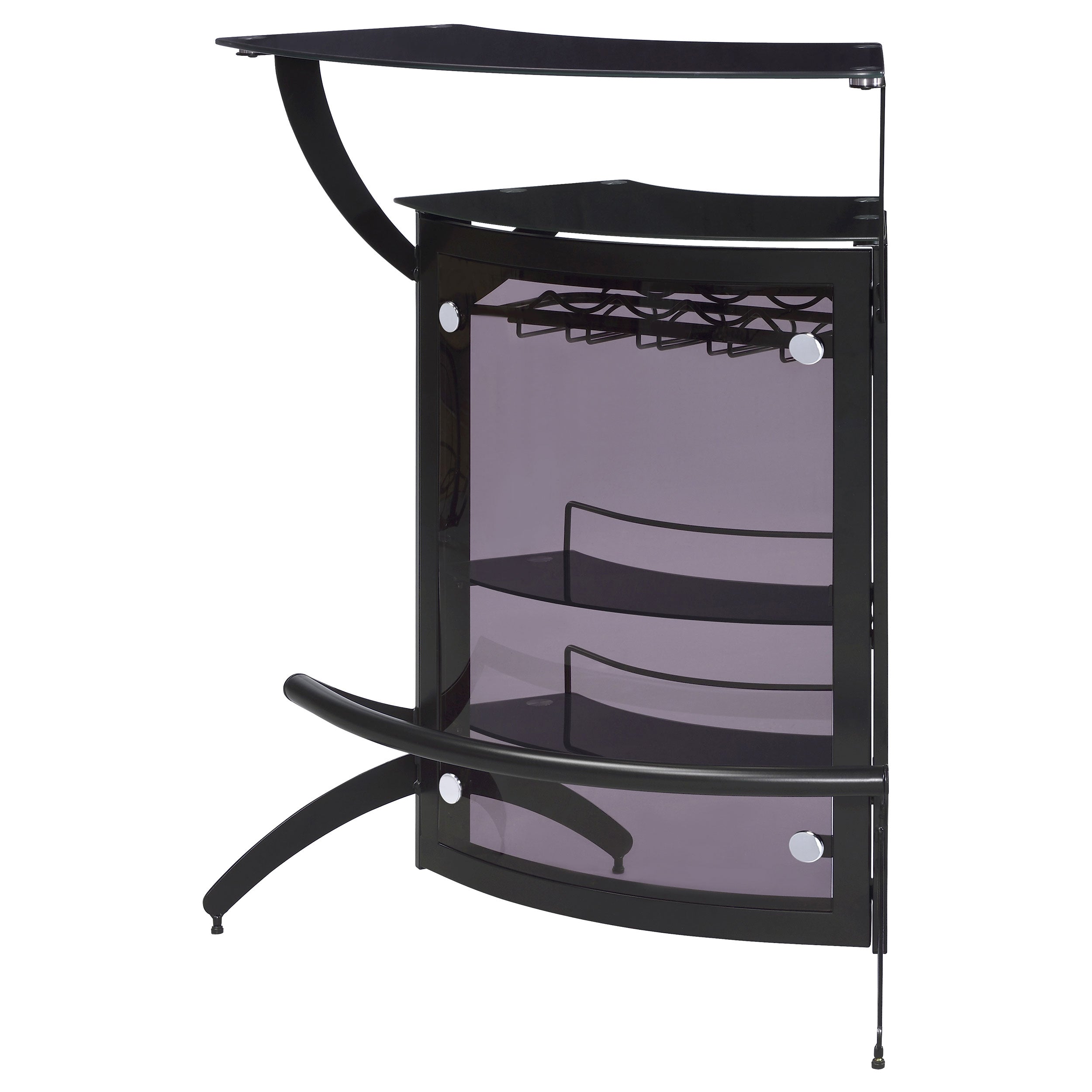 Dallas 2-shelf Curved Freestanding Home Bar Cabinet Black — view 5