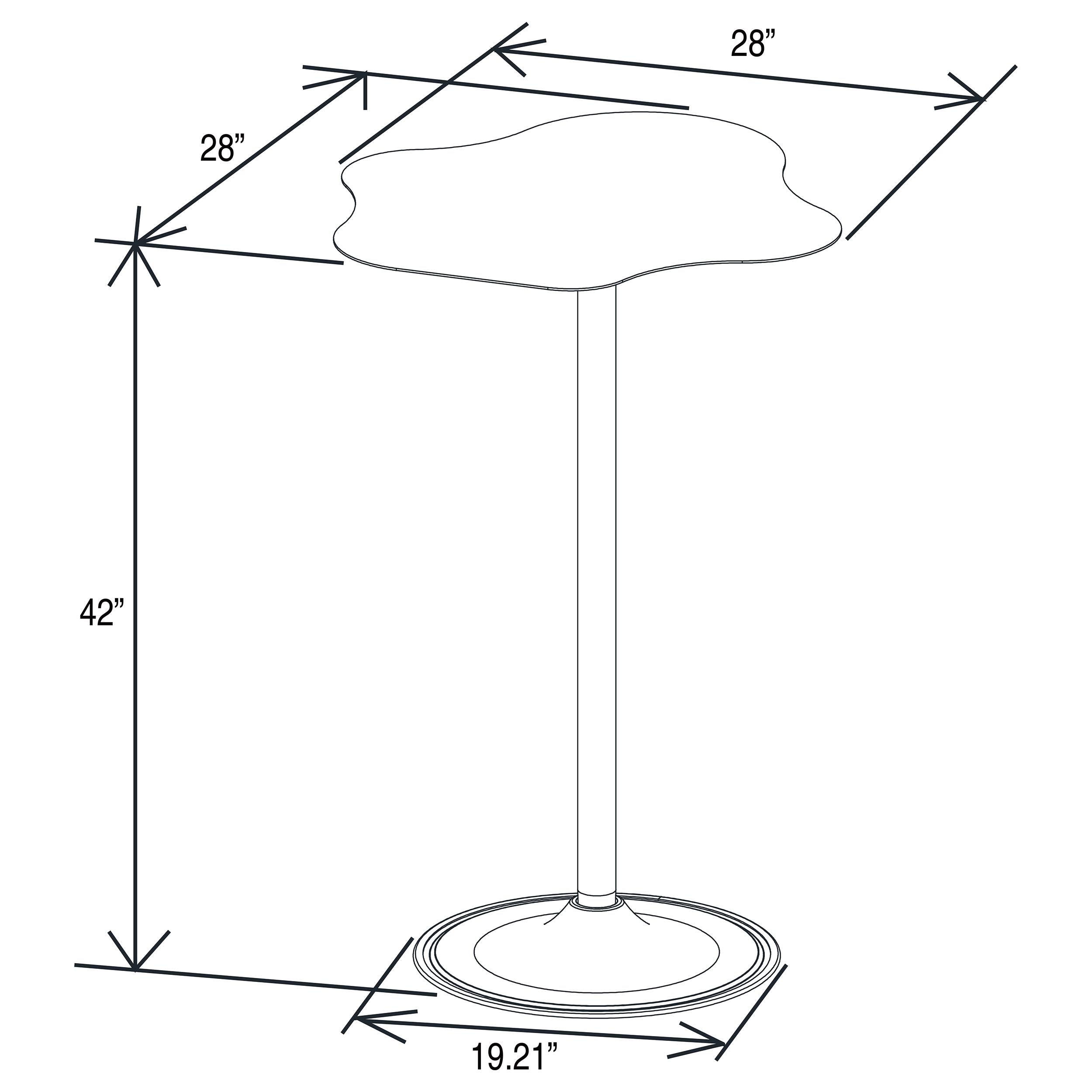 Keanu Curved 29-inch Cloud-Shaped Bistro Bar Table Black — view 10