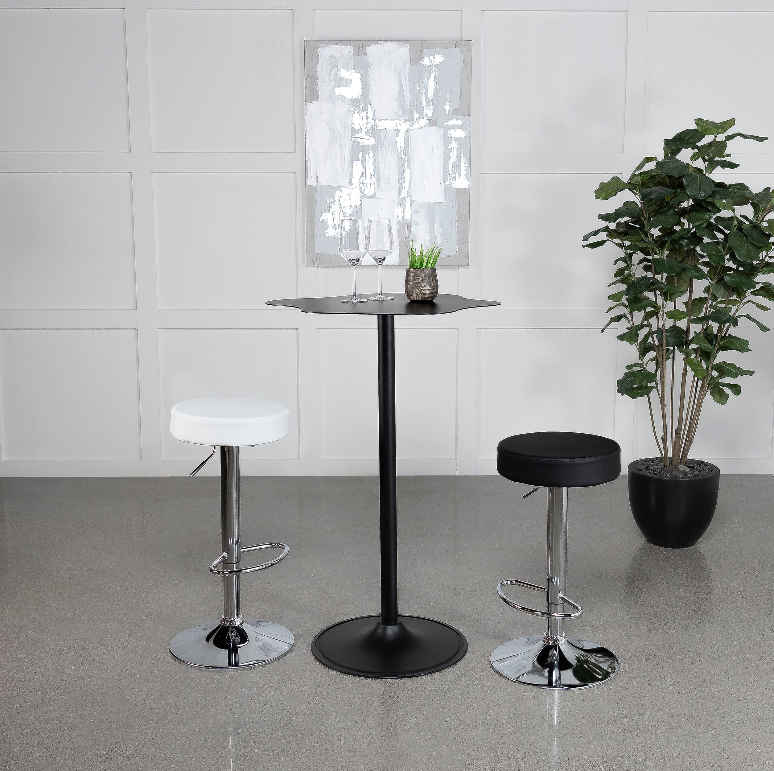 Keanu Curved 29-inch Cloud-Shaped Bistro Bar Table Black — view 11