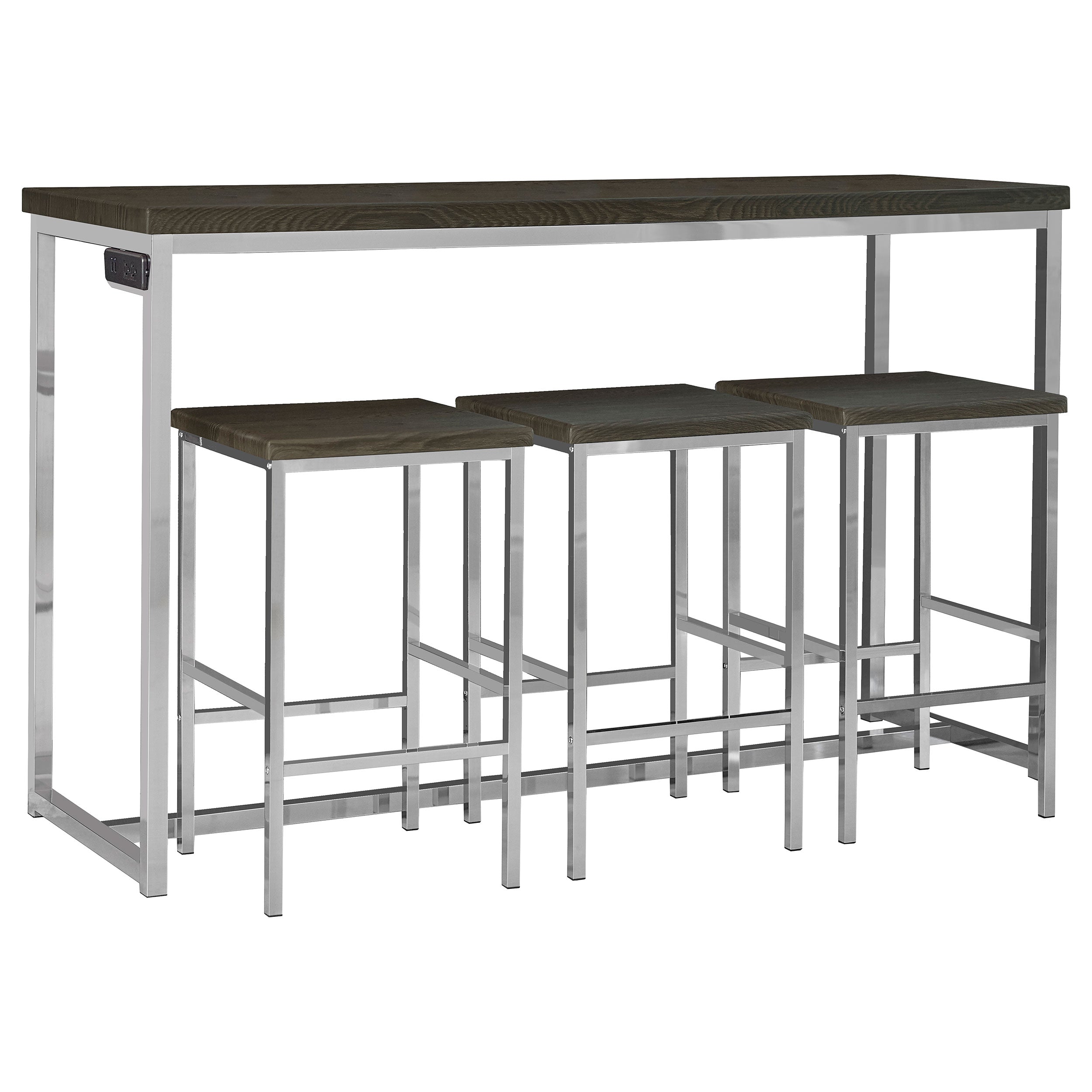 Cassidy 4-piece Counter Height Dining Table Set Dark Oak — view 1
