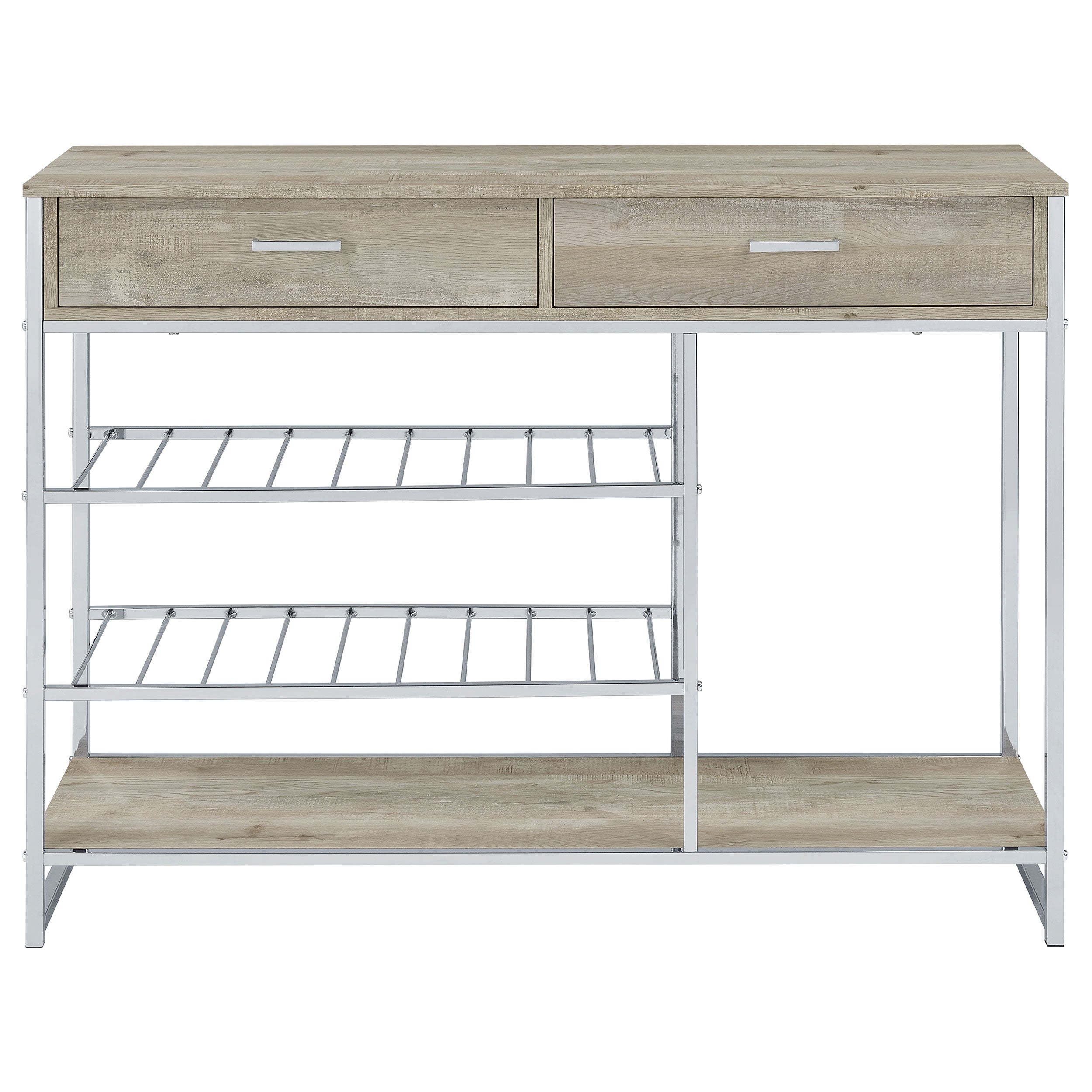 Melrose 2-drawer Home Bar Storage with Wine Rack Grey — view 4
