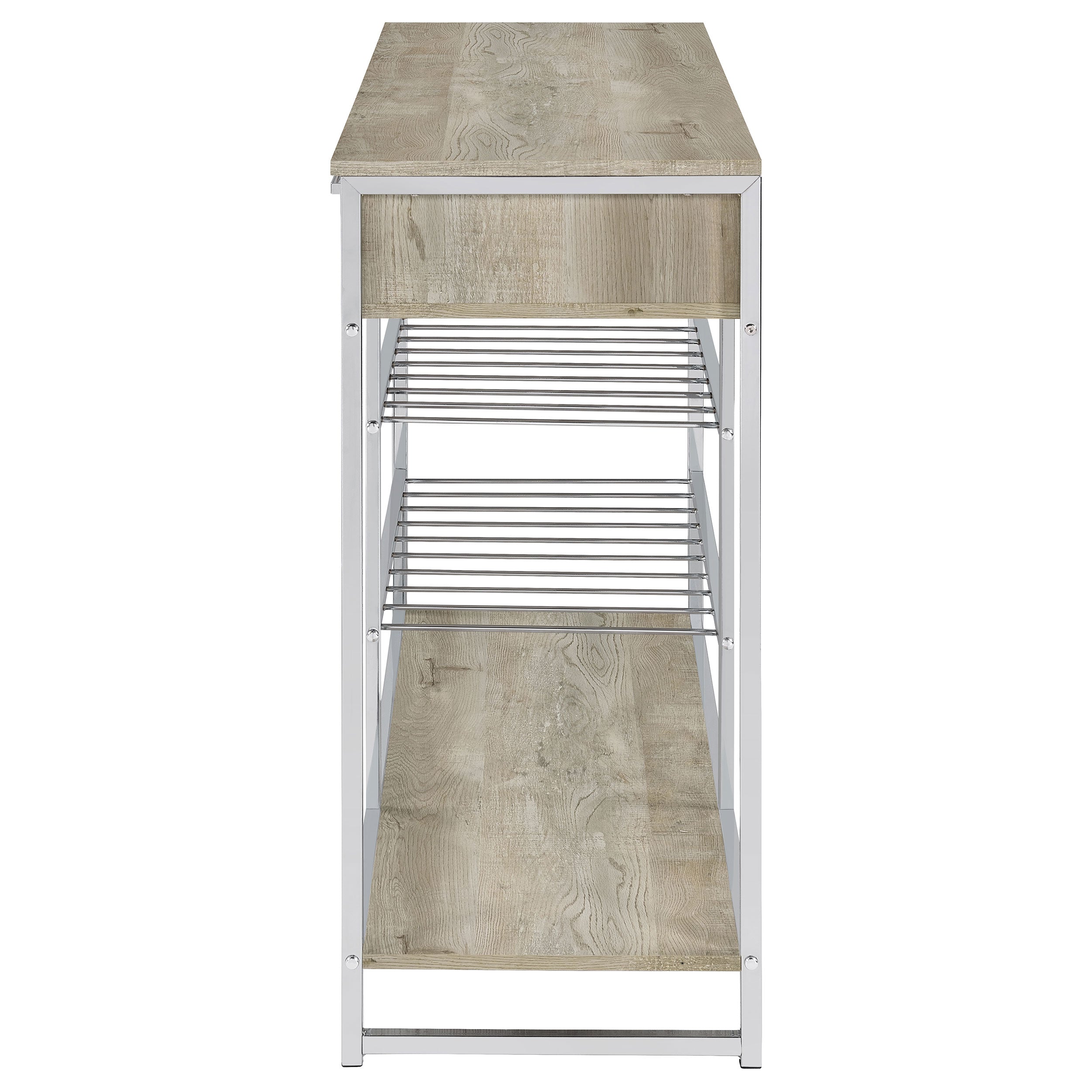 Melrose 2-drawer Home Bar Storage with Wine Rack Grey — view 5