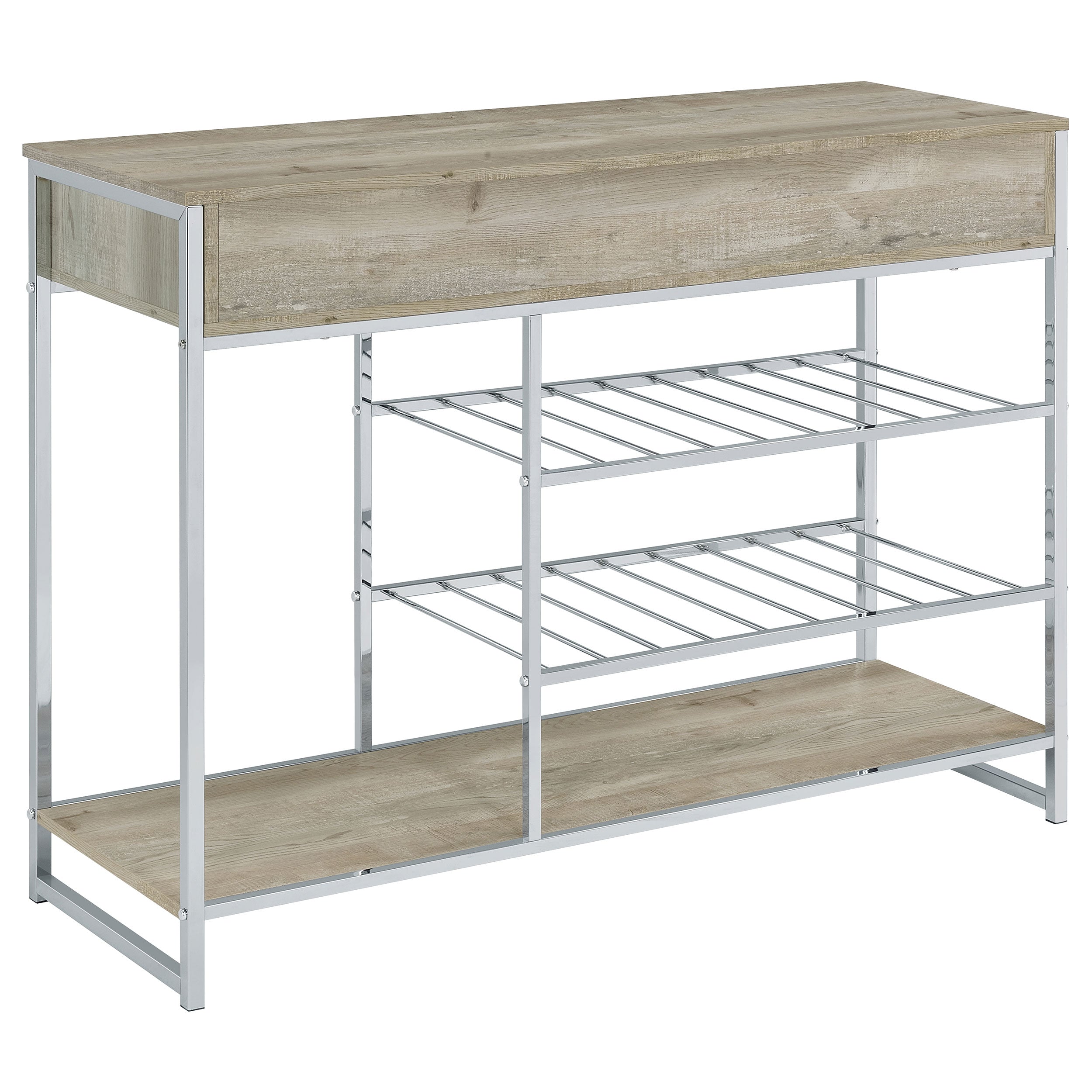 Melrose 2-drawer Home Bar Storage with Wine Rack Grey — view 6