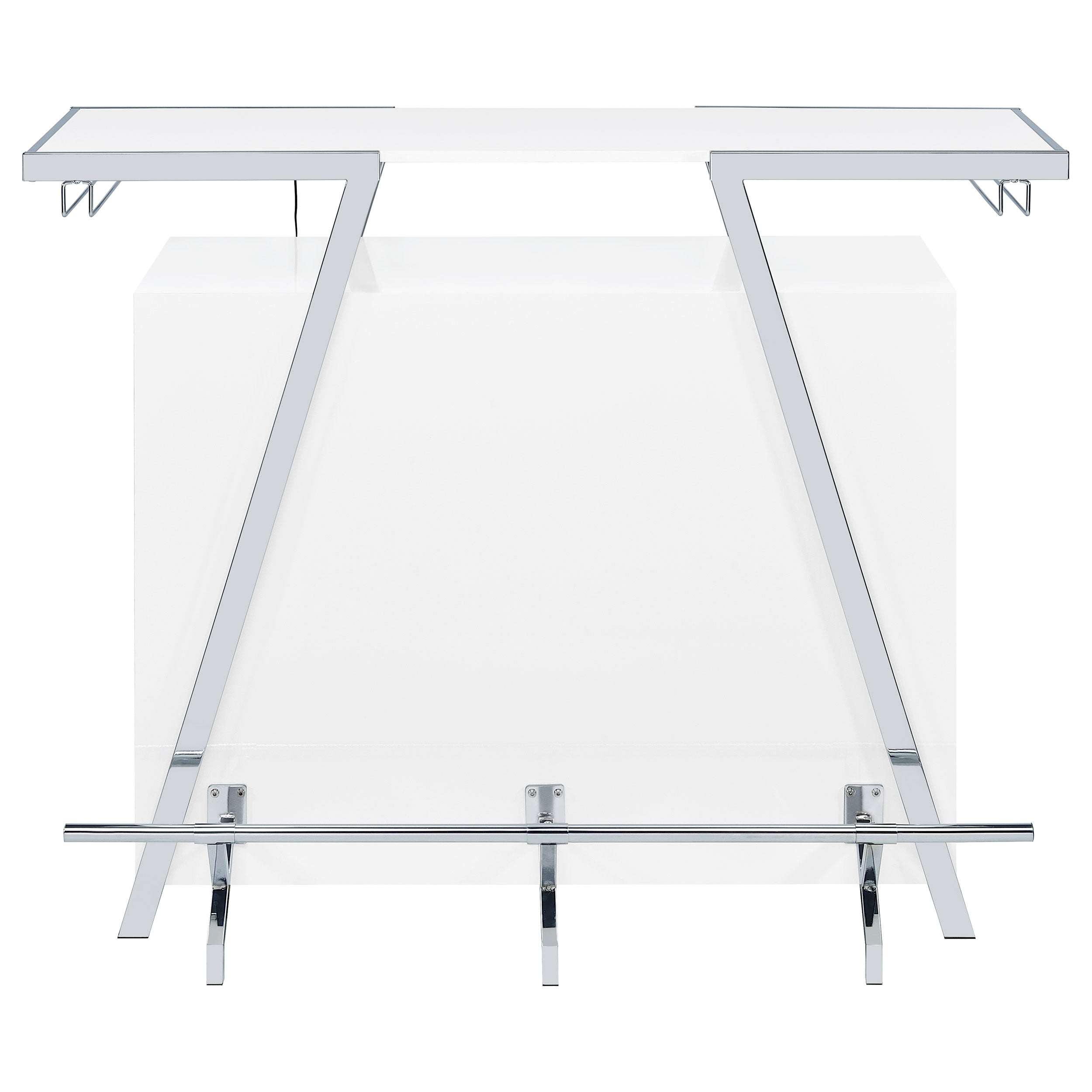Araceli Freestanding LED Home Bar Cabinet White High Gloss — view 15