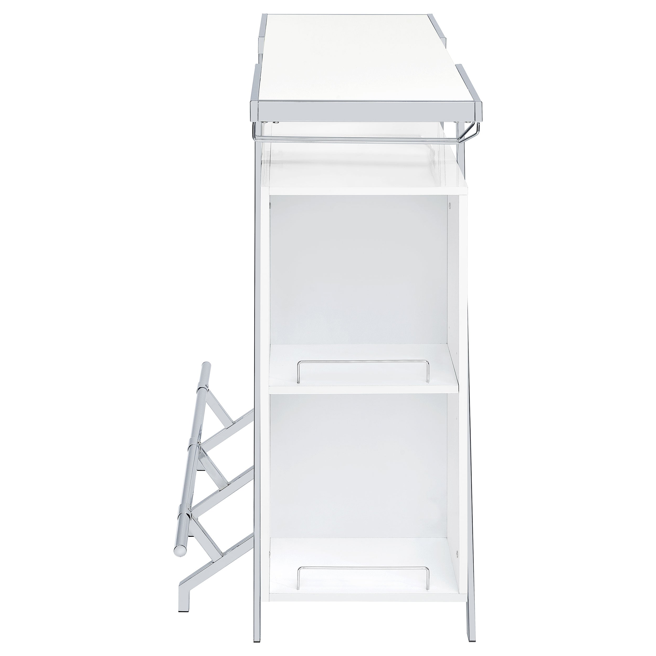 Araceli Freestanding LED Home Bar Cabinet White High Gloss — view 16