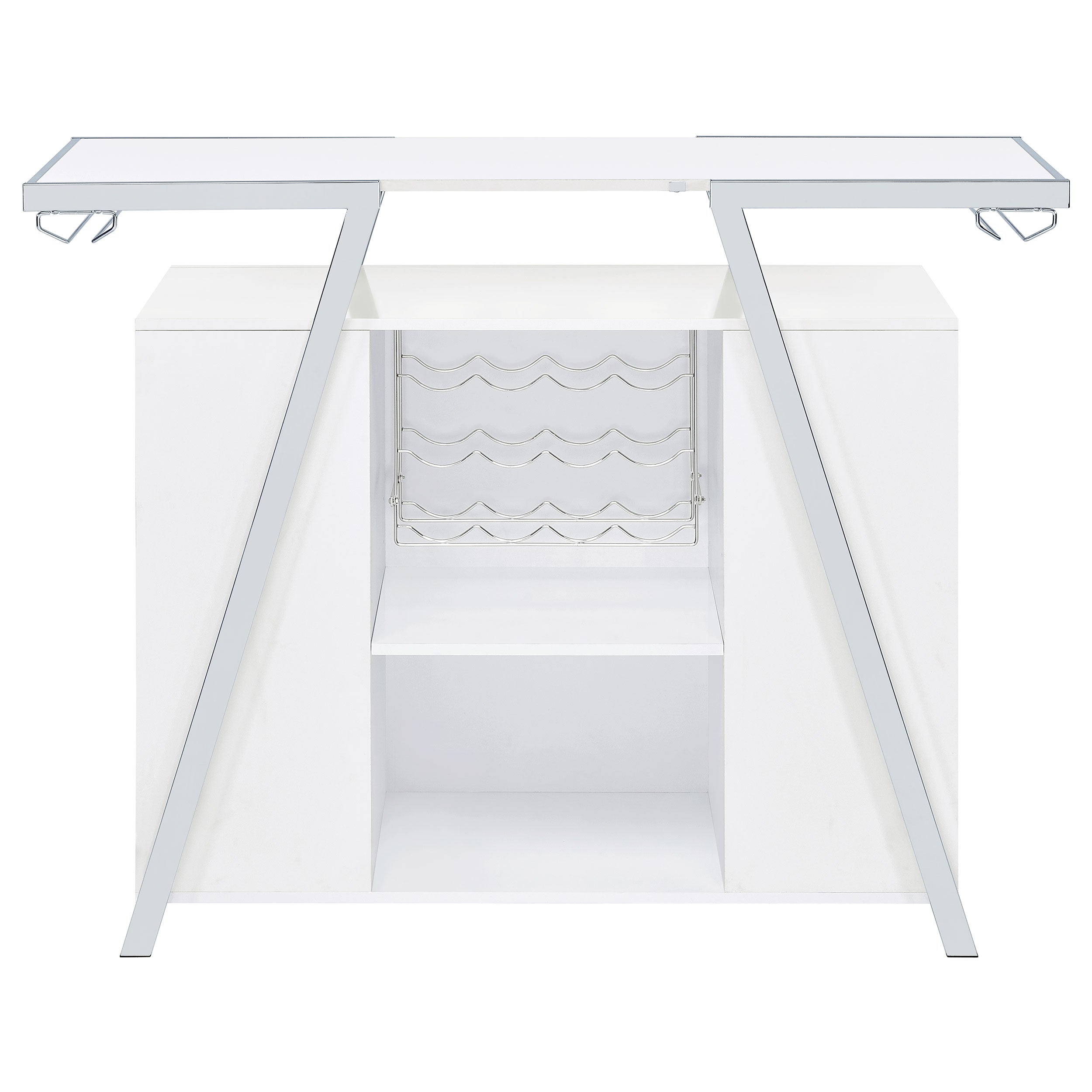 Araceli Freestanding LED Home Bar Cabinet White High Gloss — view 18