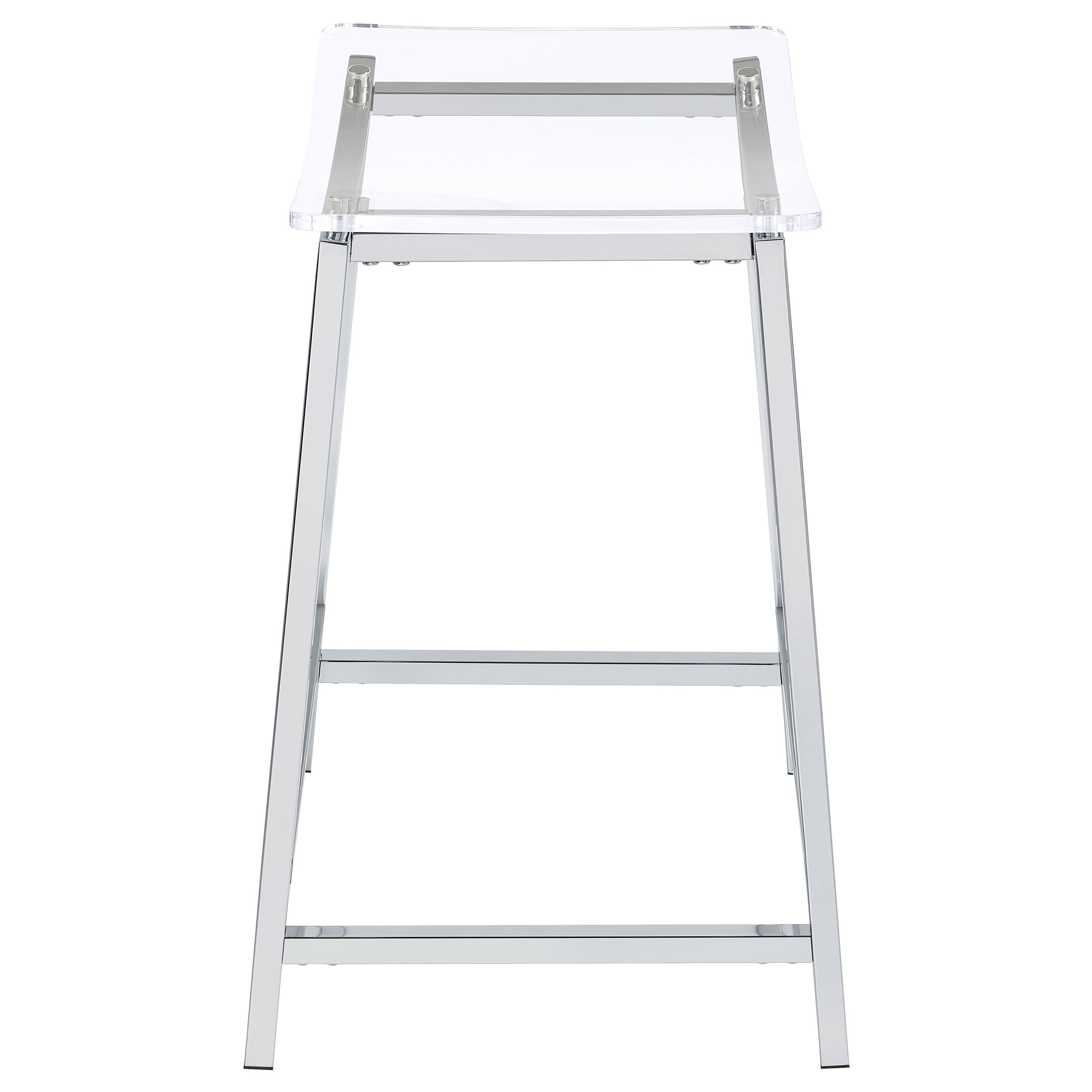Jovani Acrylic Backless Counter Stool Chrome (Set of 2) — view 6