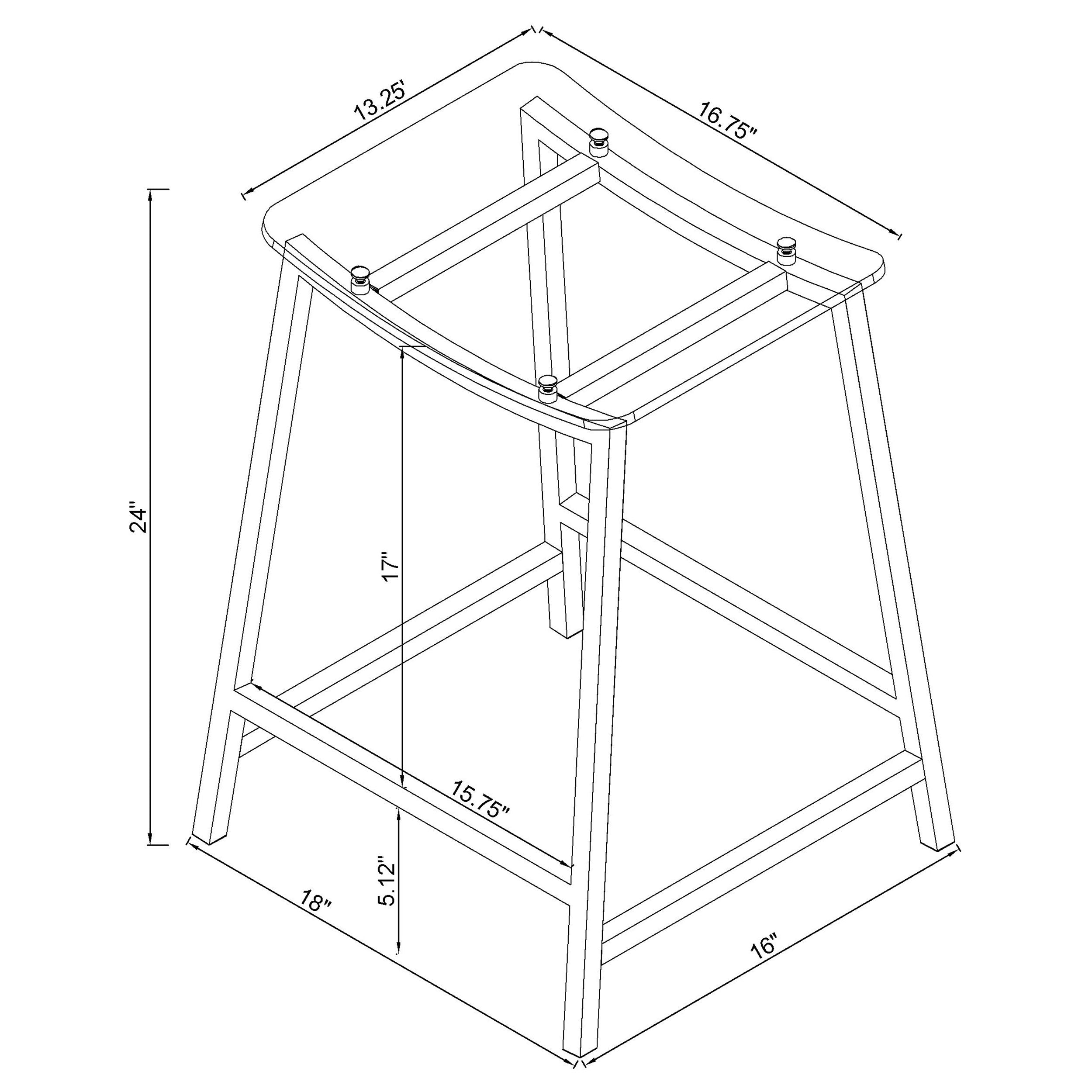 Jovani Acrylic Backless Counter Stool Chrome (Set of 2) — view 8