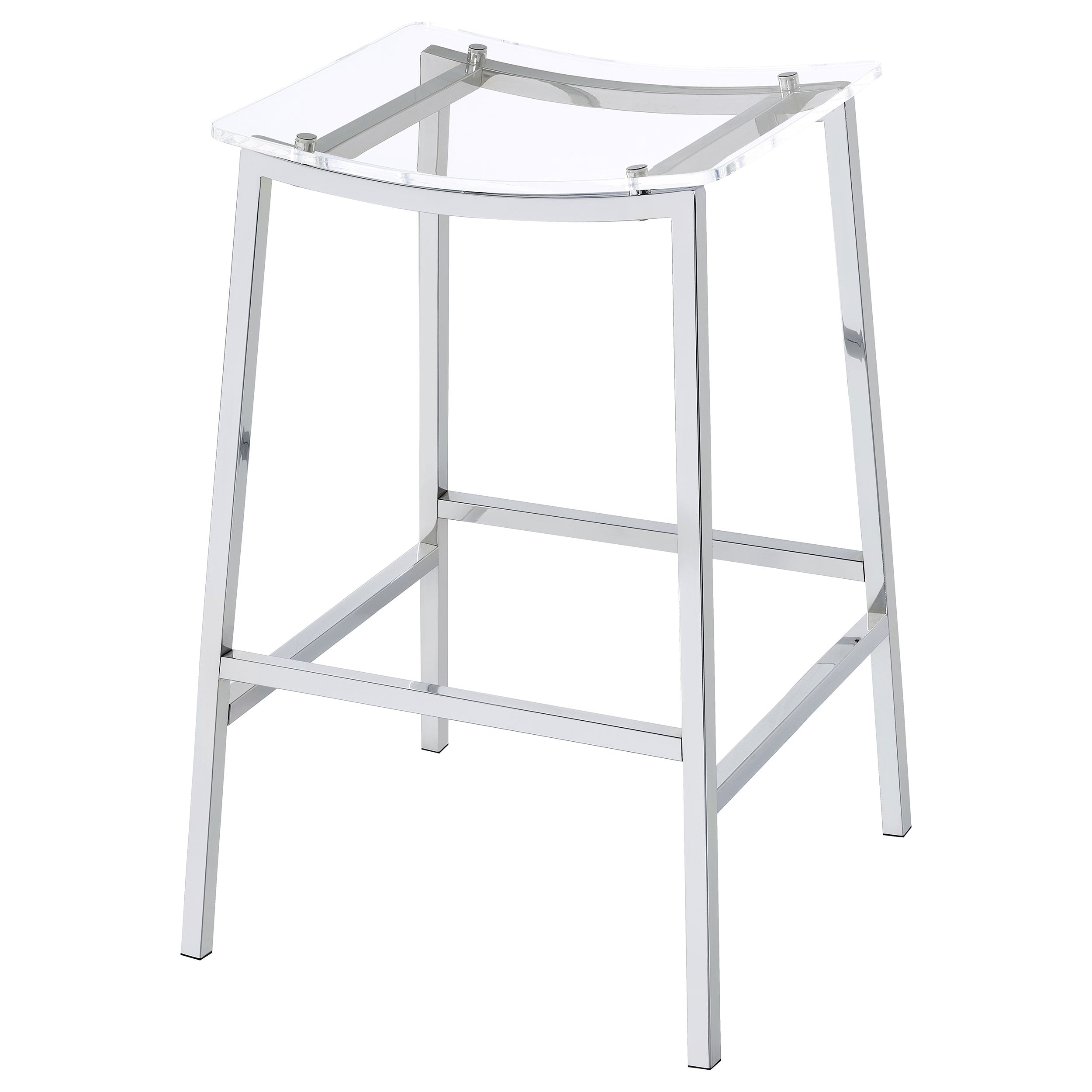 Jovani Acrylic Backless Bar Stool Chrome (Set of 2) — view 5