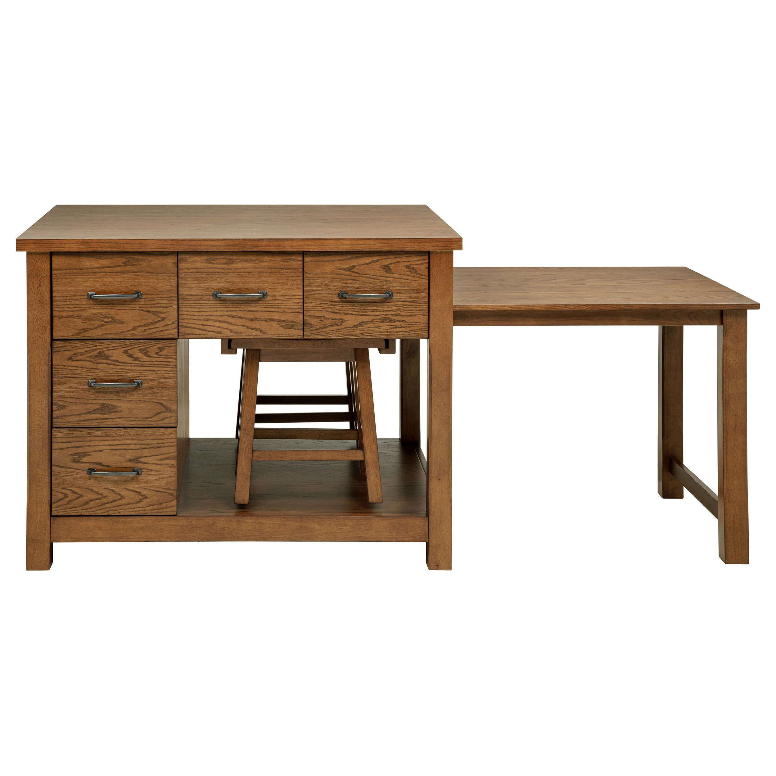 Mayfair 3-piece Kitchen Island with Extension Table Dark Oak — view 5