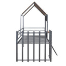 Loft Bed With Roof, Window, Guardrail, Ladder