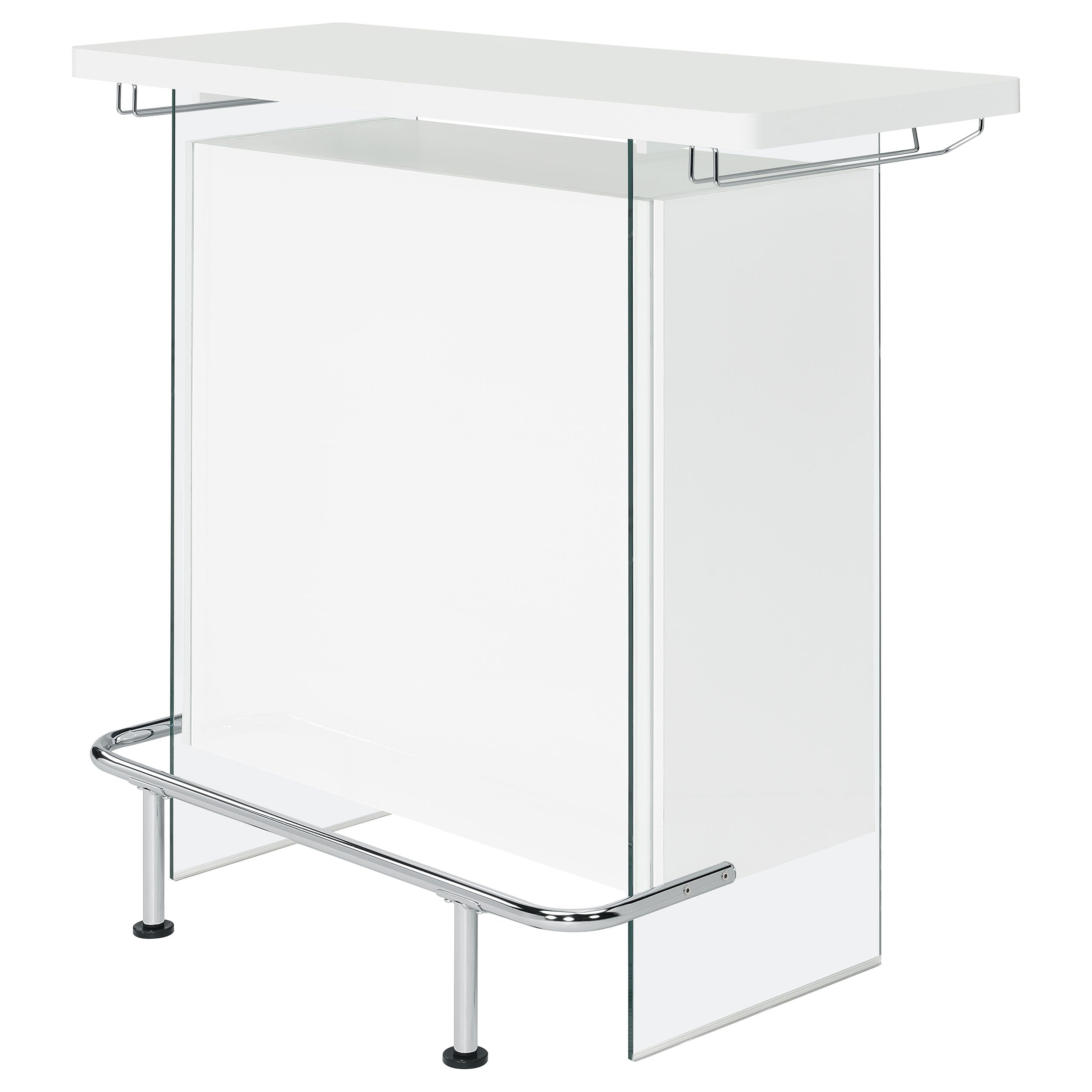 Acosta Freestanding Home Bar Wine Cabinet White High Gloss — view 5