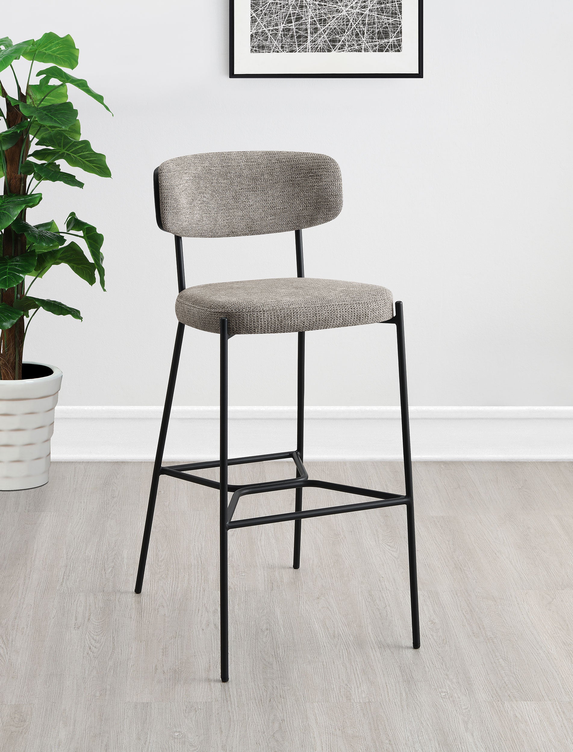 Elison Pub Height Bar Stool Light Brown (Set of 2) — view 2
