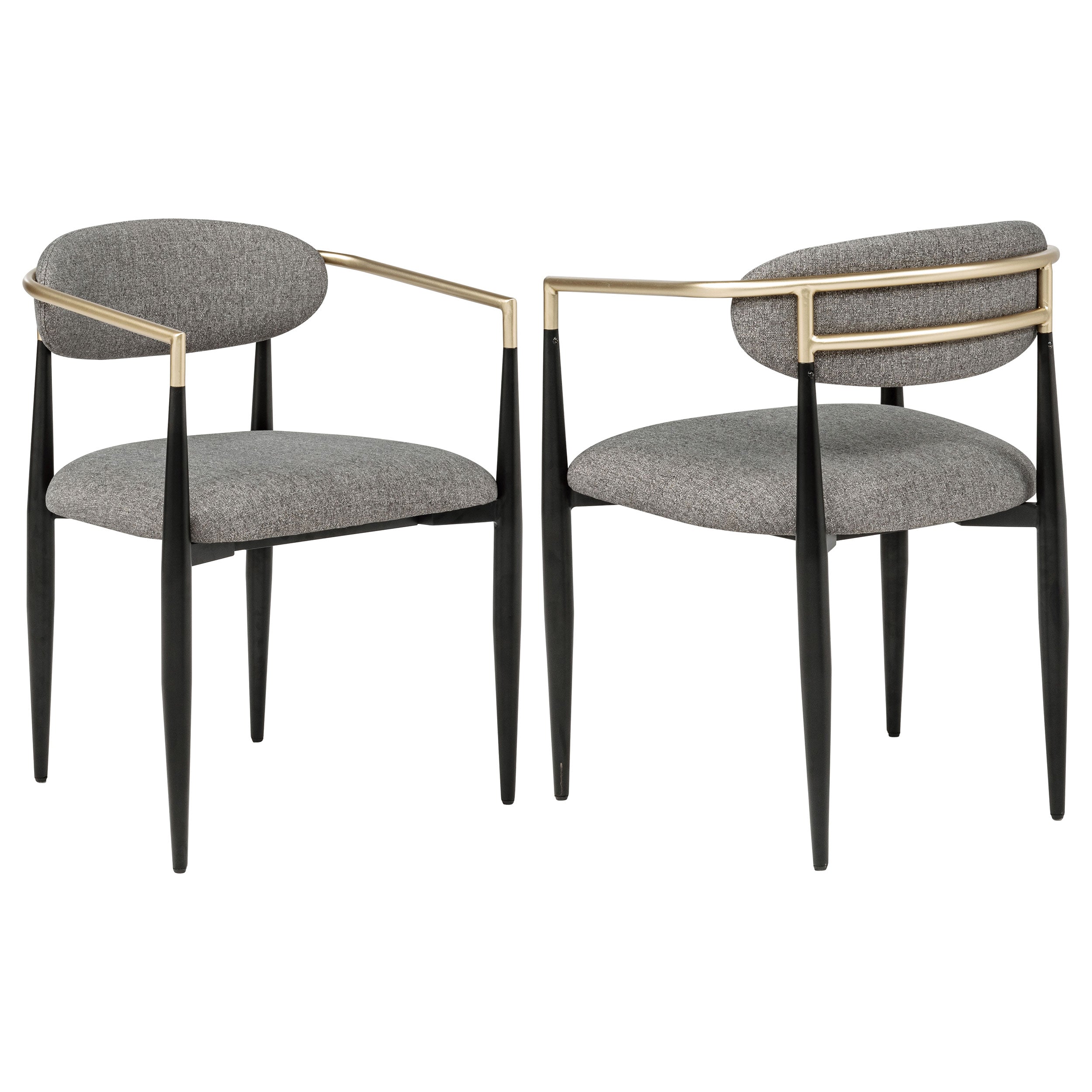 Bradbury Fabric Upholstered Dining Arm Chair Grey (Set of 2) — view 1