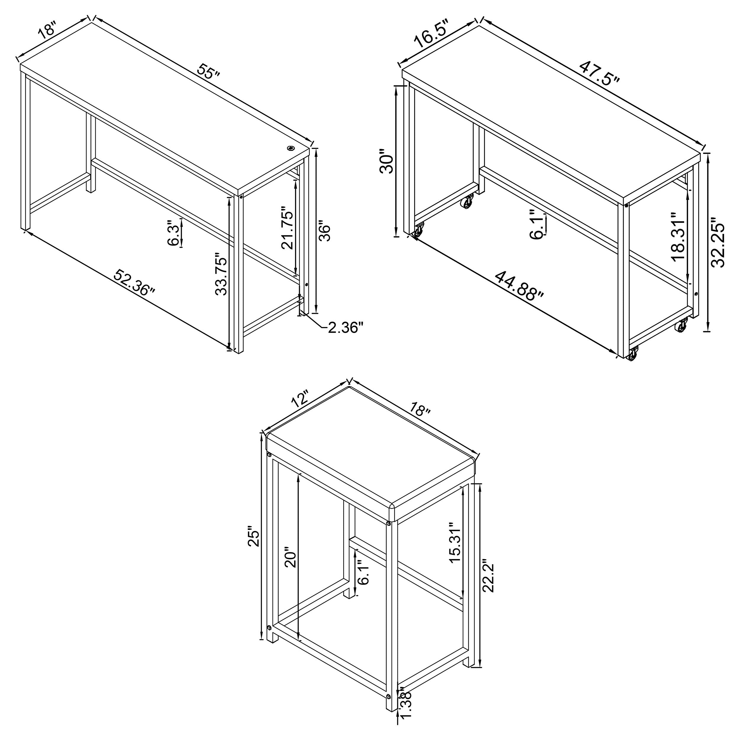 Hawes 4-piece Multipurpose Counter Height Table Set Black — view 16